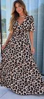 Leopard Open Back Maxi Dress