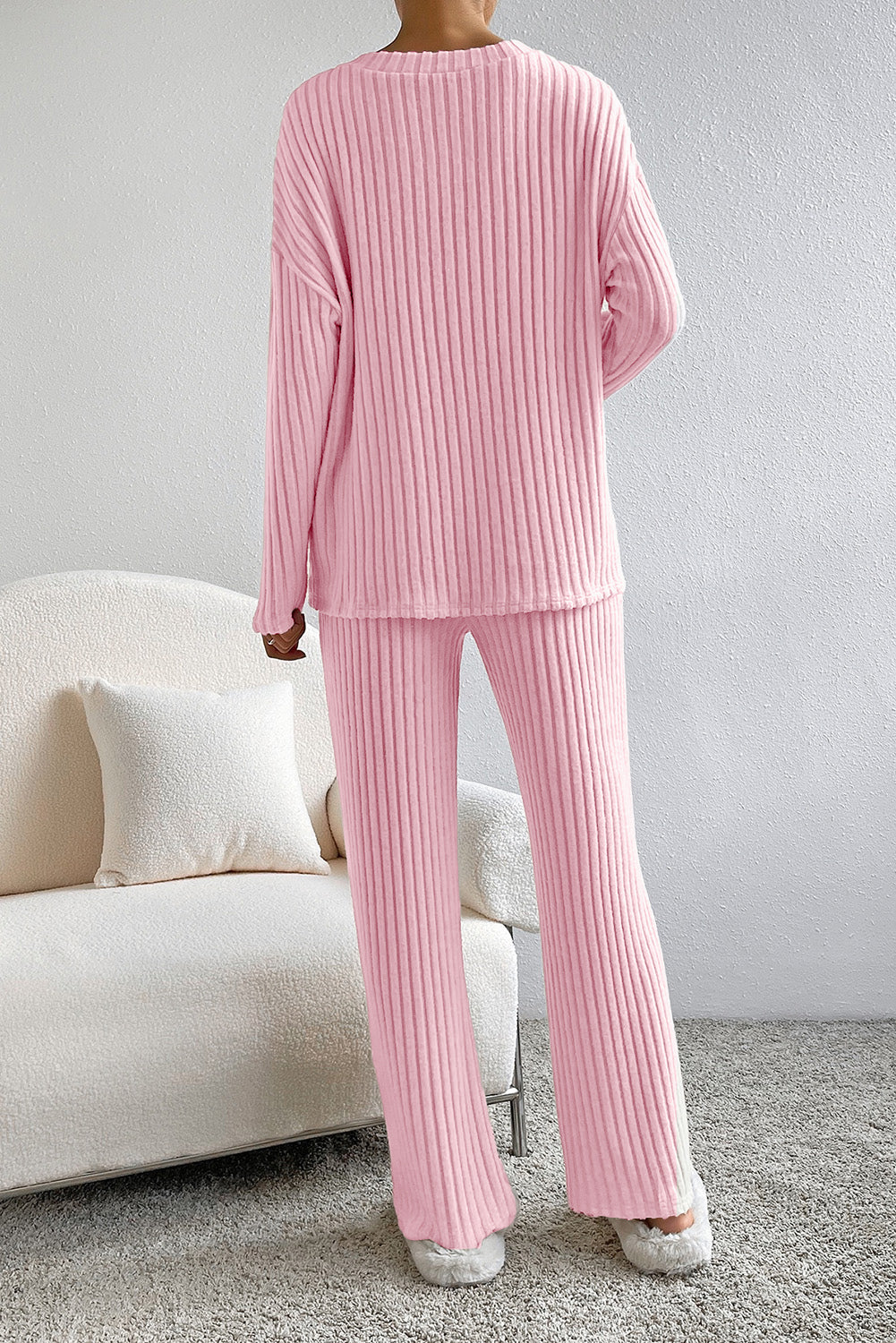 Light Pink Ribbed 2 Piece Set Florida Girl Fashion Boutique