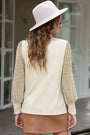 Cream Leopard Sleeve Blouse Florida Girl Fashion Boutique