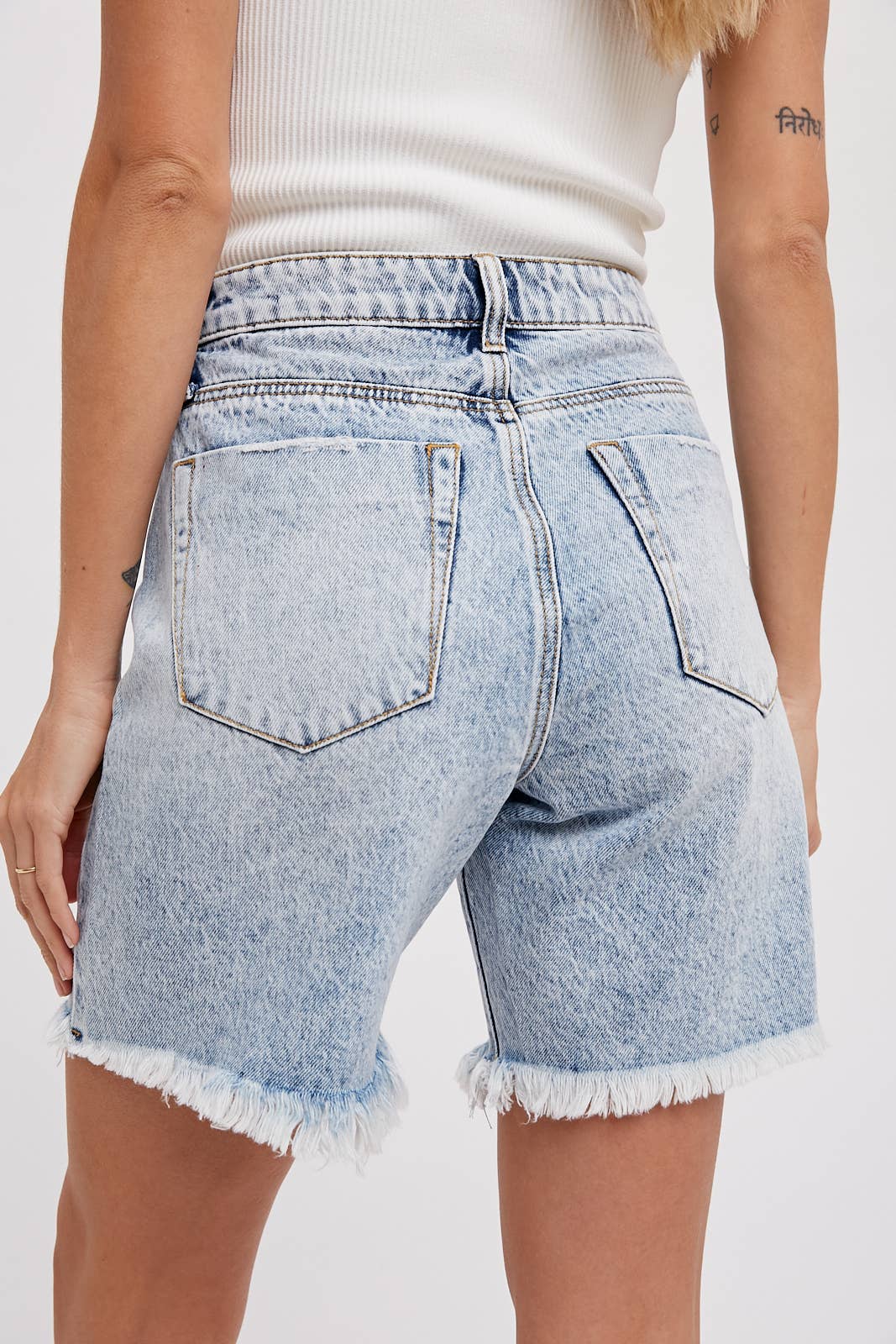 Ripped Boyfriend Denim Shorts Bluivy
