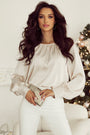 Sequin Cuff Bubble Sleeve Blouse Florida Girl Fashion Boutique
