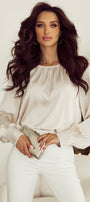 Sequin Cuff Bubble Sleeve Blouse Florida Girl Fashion Boutique