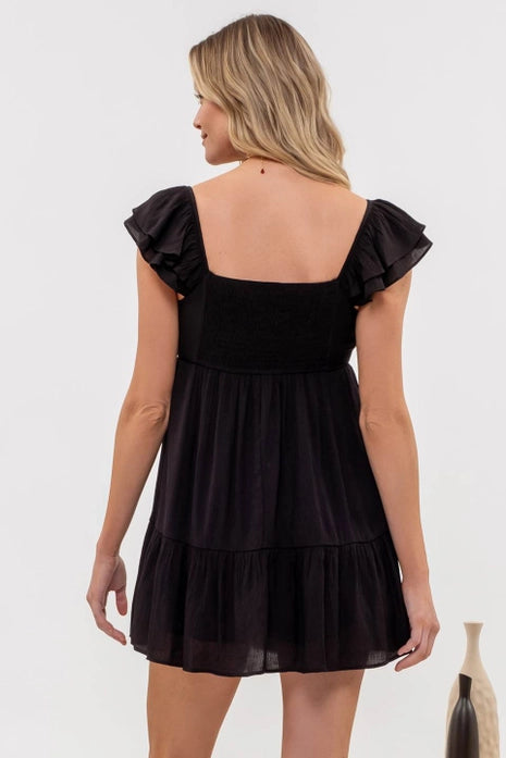 Black Ruffle Mini Dress Florida Girl Fashion Boutique