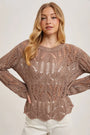 Sheer Open Knit Sweater Bluivy
