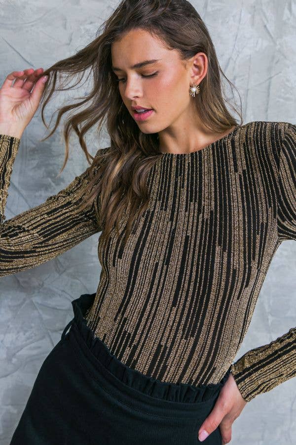 Black and Gold Bodysuit FLYING TOMATO