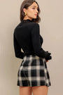 A woven plaid skort - IP8963 FLYING TOMATO