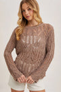 Sheer Open Knit Sweater Bluivy