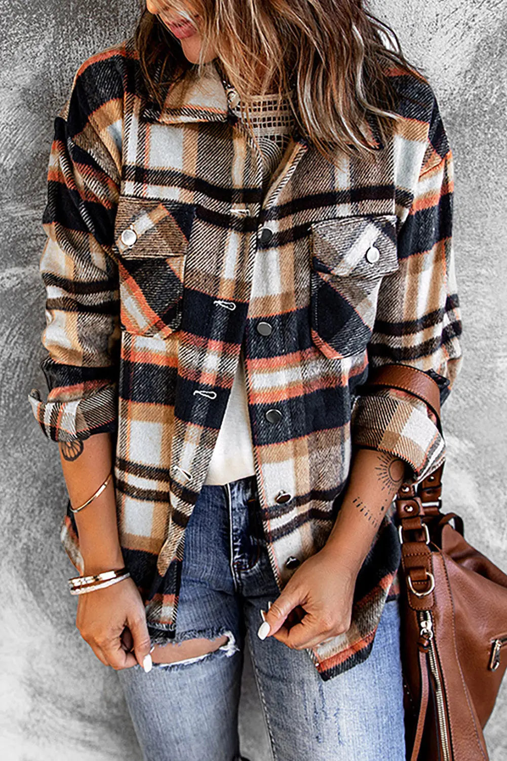 Harvest Plaid Button-Up Shacket Florida Girl Fashion Boutique
