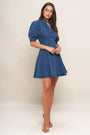 A washed denim mini dress - ID22983 FLYING TOMATO