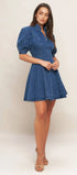 A washed denim mini dress - ID22983 FLYING TOMATO