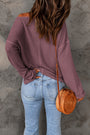 Purple Waffle Knit Long Sleeve Top Florida Girl Fashion Boutique