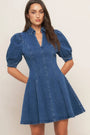 A washed denim mini dress - ID22983 FLYING TOMATO