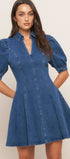 A washed denim mini dress - ID22983 FLYING TOMATO
