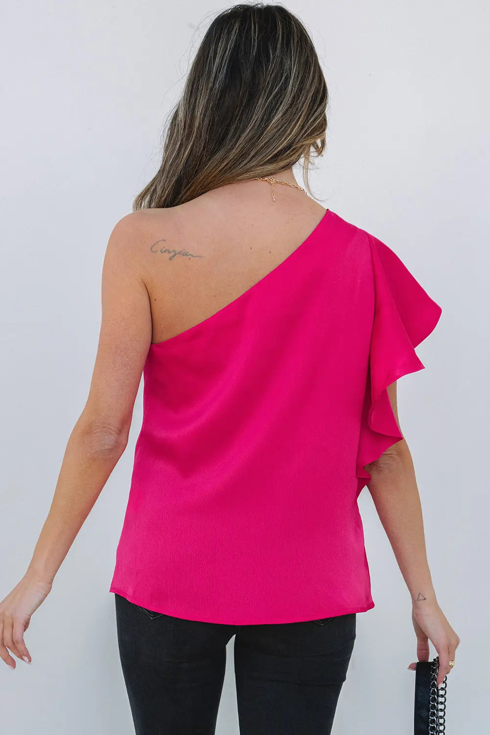 Strawberry Pink One Shoulder Top Florida Girl Fashion Boutique