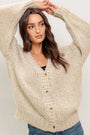 A sweater knit cardigan- ISW5317 CREAM GOLD FLYING TOMATO