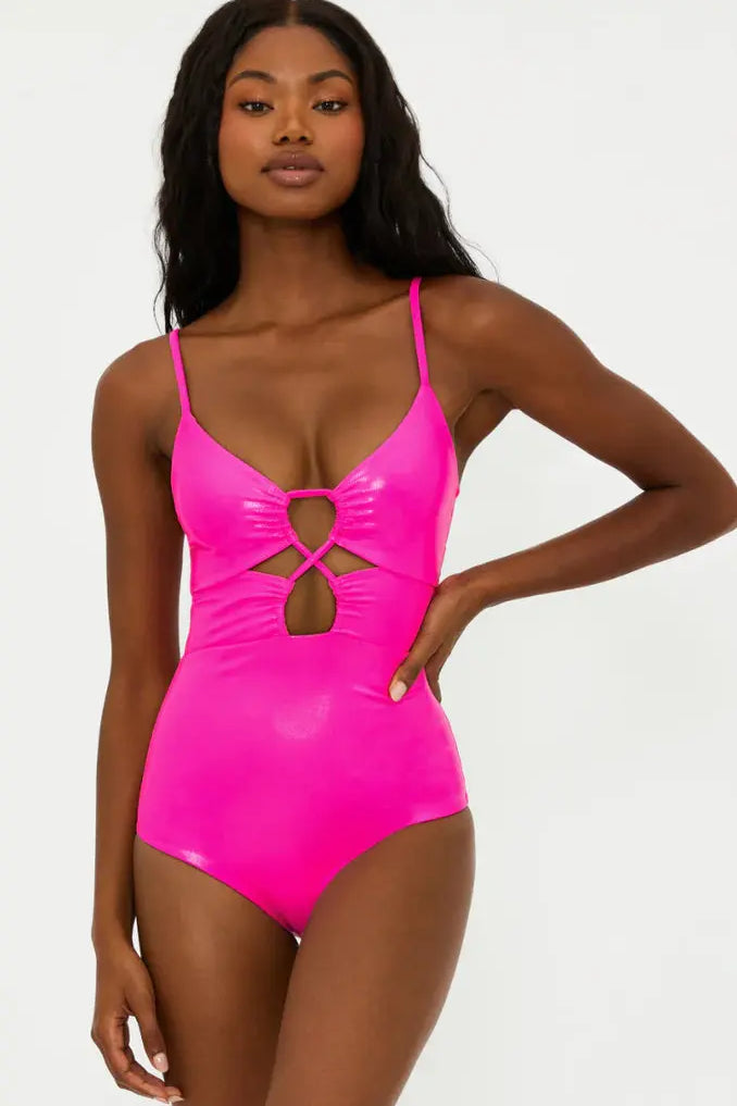 Beach Riot Leslie One Piece Radiant Rose Beach Riot