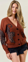 TIGER PRINTED SWEATER CARDIGAN - 1701C Doe and Rae