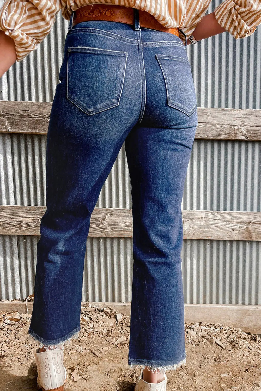 Sail Blue Raw Hem Denim Florida Girl Fashion Boutique