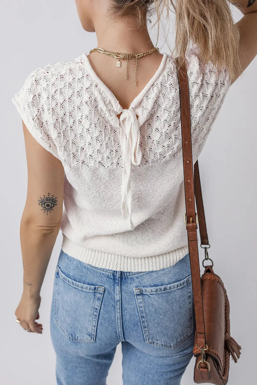 Eyelet Knit Short Sleeve Sweater Top Florida Girl Fashion Boutique