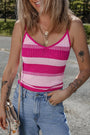 Pink Stripe Knit Tank Florida Girl Fashion Boutique