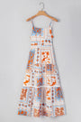 Orange Multi Printed Ricrac Trim Maxi Dress Florida Girl Fashion Boutique