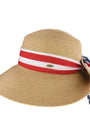 USA Print Ribbon Trim Wide Brim C.C Beanie
