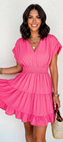Pretty in Pink Smocked Mini Dress