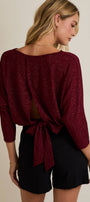 Shimmer Open Back Tie Top