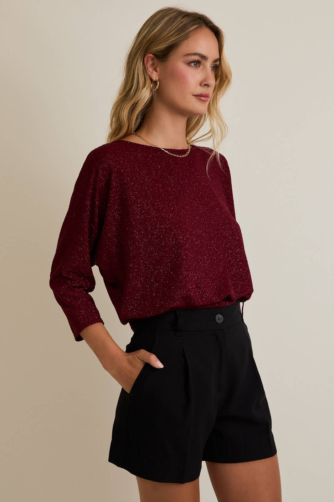 Shimmer Open Back Tie Top