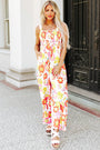 Floral Print Wide Leg Jumpsuit Florida Girl Fashion Boutique