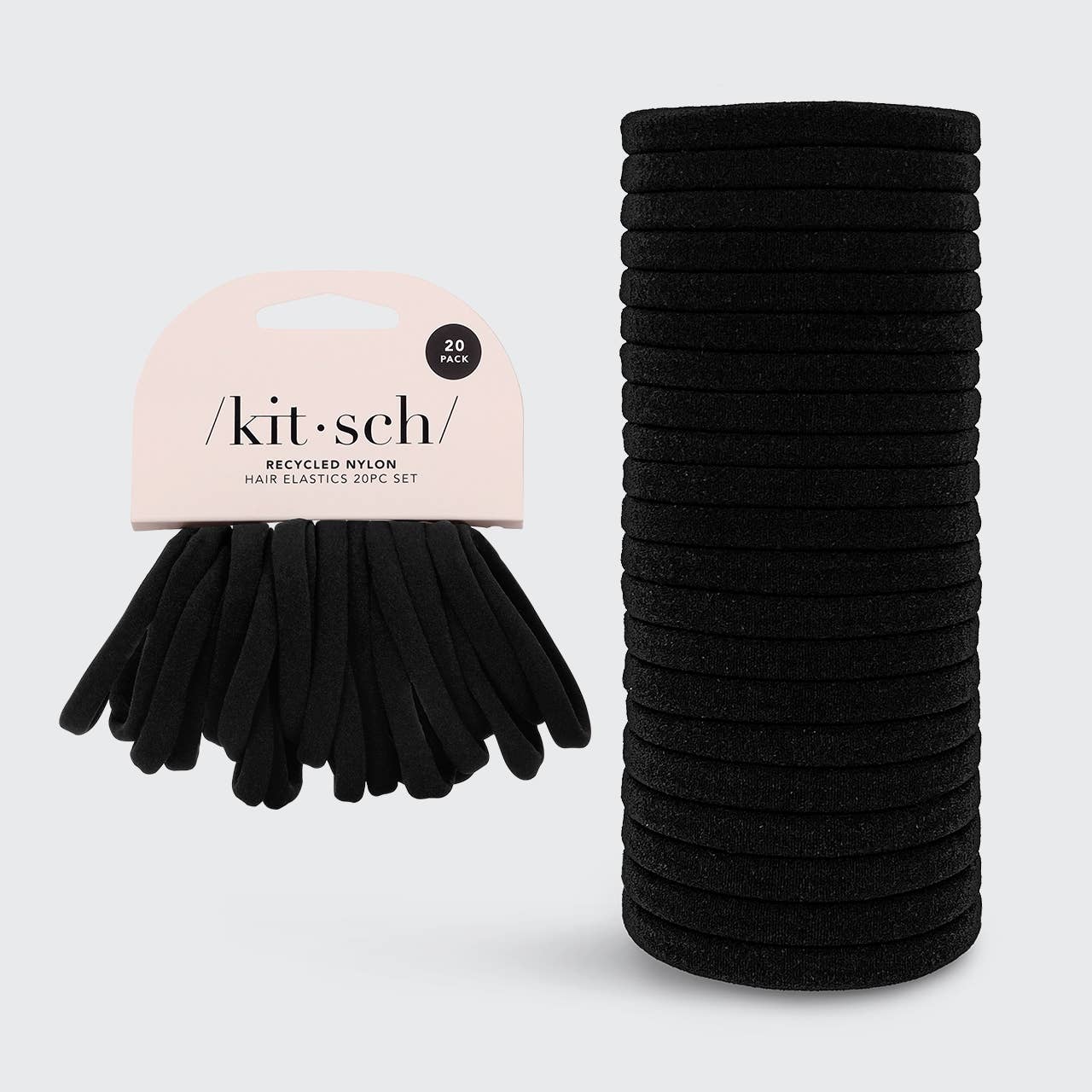 Kitsch Eco-Friendly Nylon Elastics 20pc set - Black KITSCH