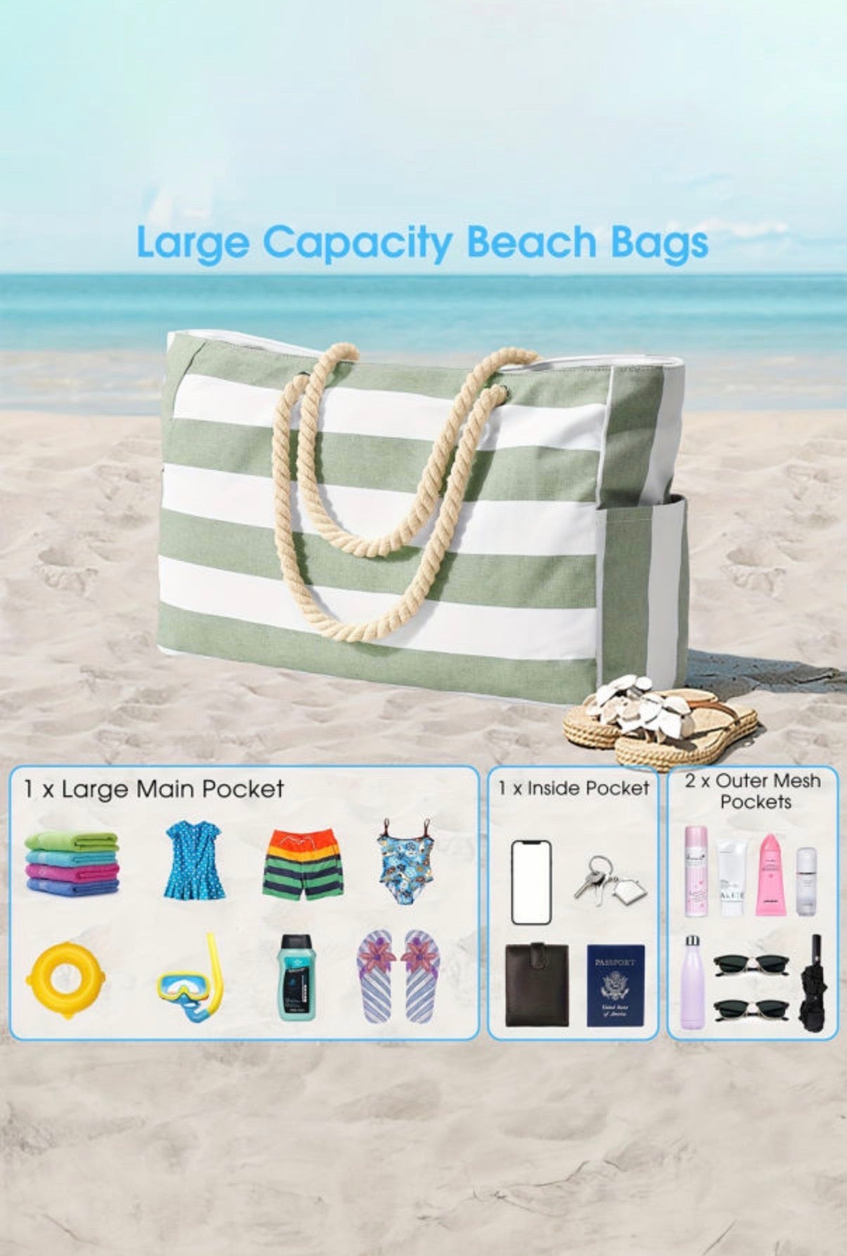 Coastal Escape Oversized Beach Tote