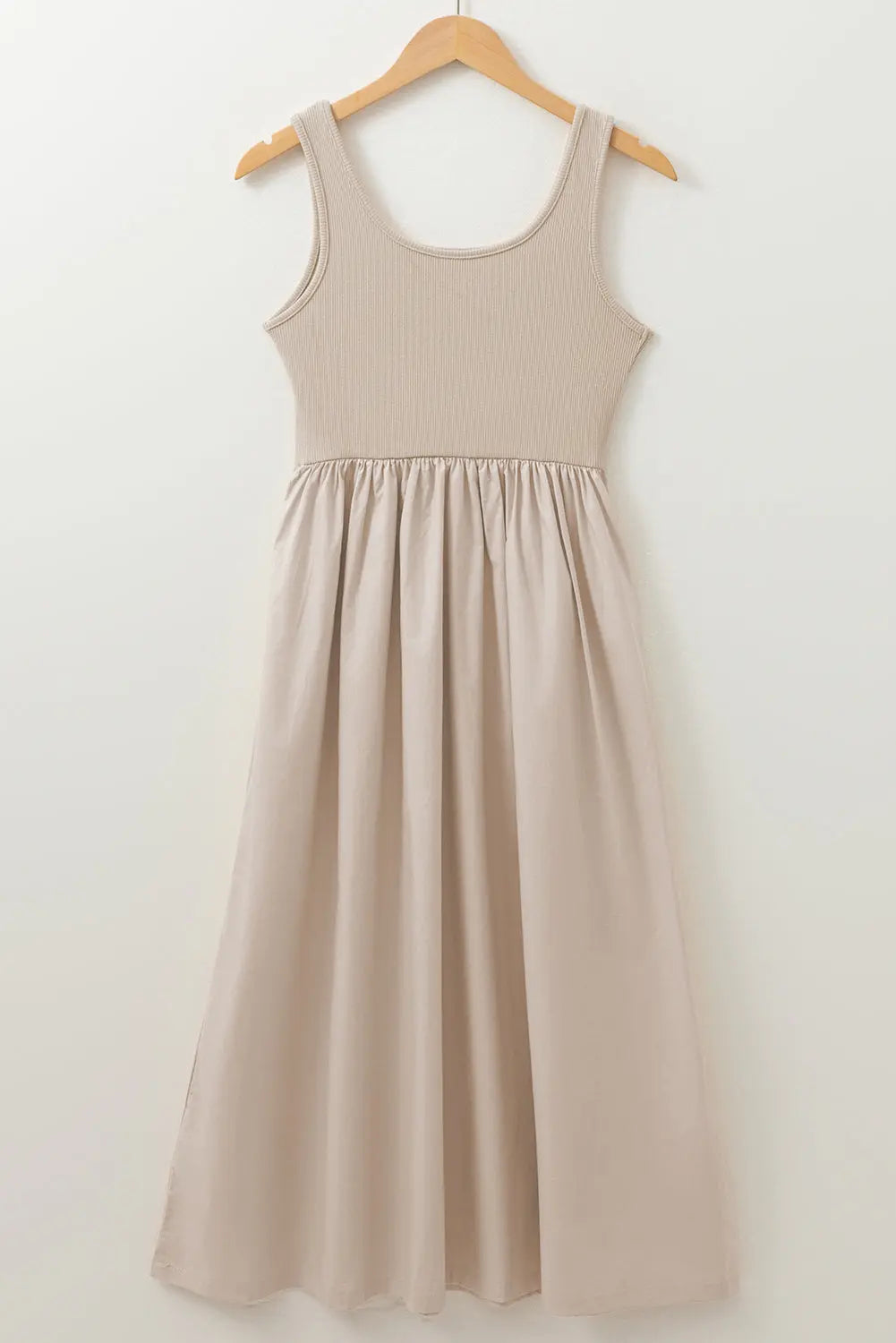 Beige Scoop Neck Sleeveless Long Dress Florida Girl Fashion Boutique