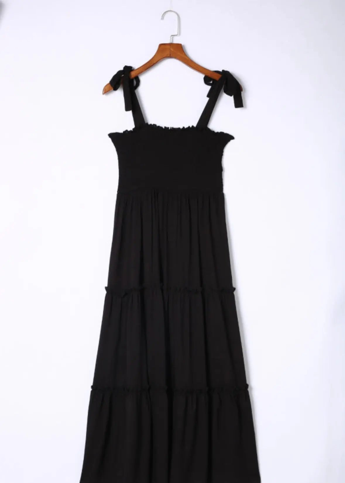 Black Frill Tiered Maxi Florida Girl Fashion Boutique