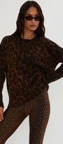 Beach Riot Callie Sweater Caramel Leopard