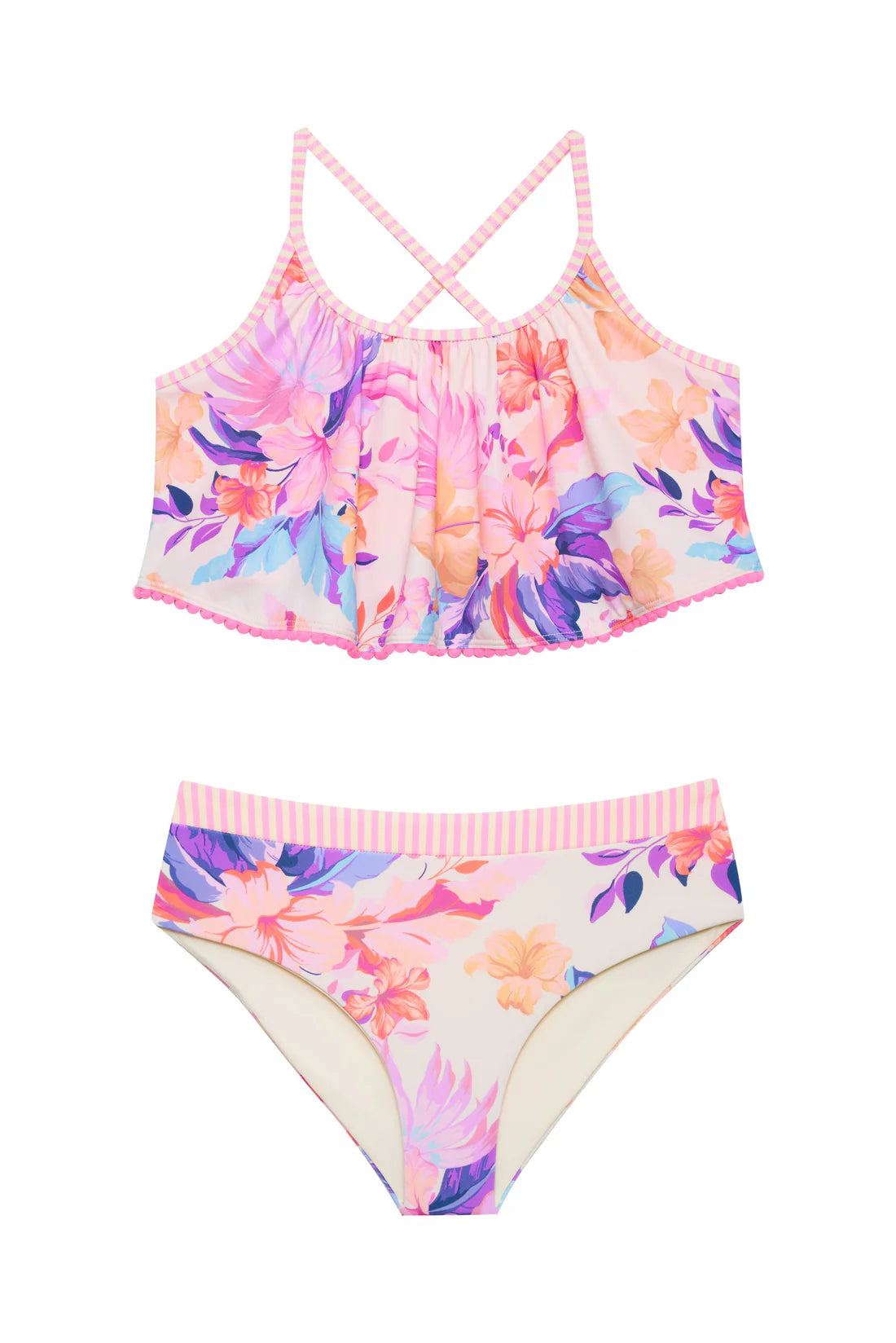 Beach Riot Little Tanvi & Janie Set Hibiscus Garden