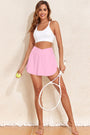 Pink Solid Pocketed Crossover High Waist Skort Florida Girl Fashion Boutique