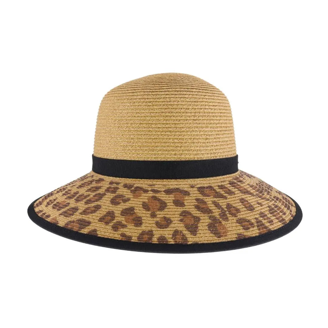 Leopard Print Wide Brim C.C Beanie