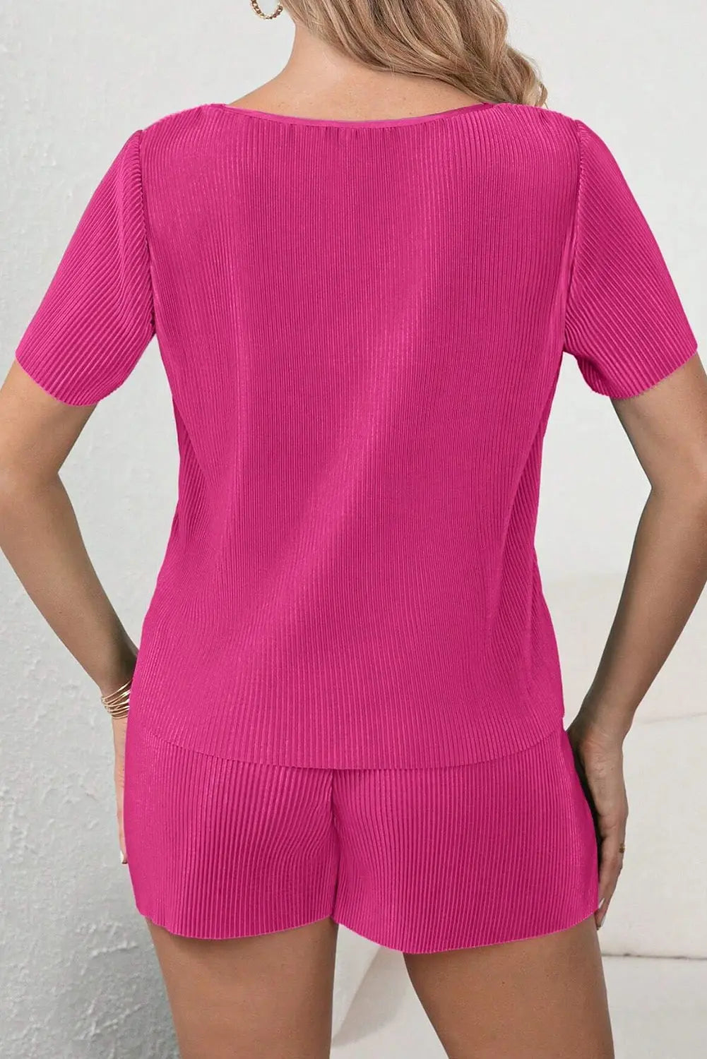 Pink Pleated Two-Piece Set Florida Girl Fashion Boutique
