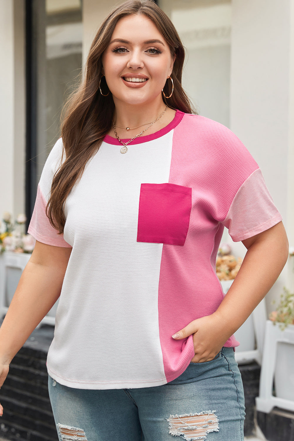 Pink Colorblock Top Florida Girl Fashion Boutique