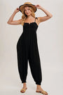 Gauze Smocked Jumpsuit Bluivy