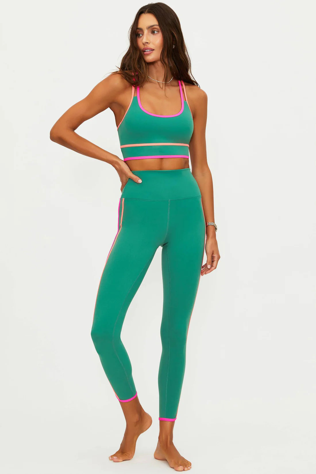 Beach Riot Nella Legging Rally Green Colorblock