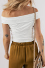 Folded Off Shoulder Slim Top Florida Girl Fashion Boutique