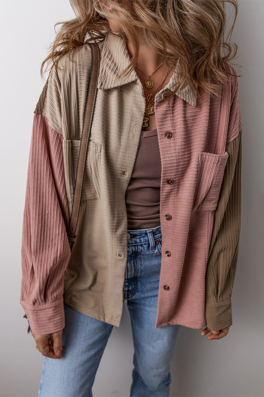 Colorblock Corduroy Shacket Florida Girl Fashion Boutique