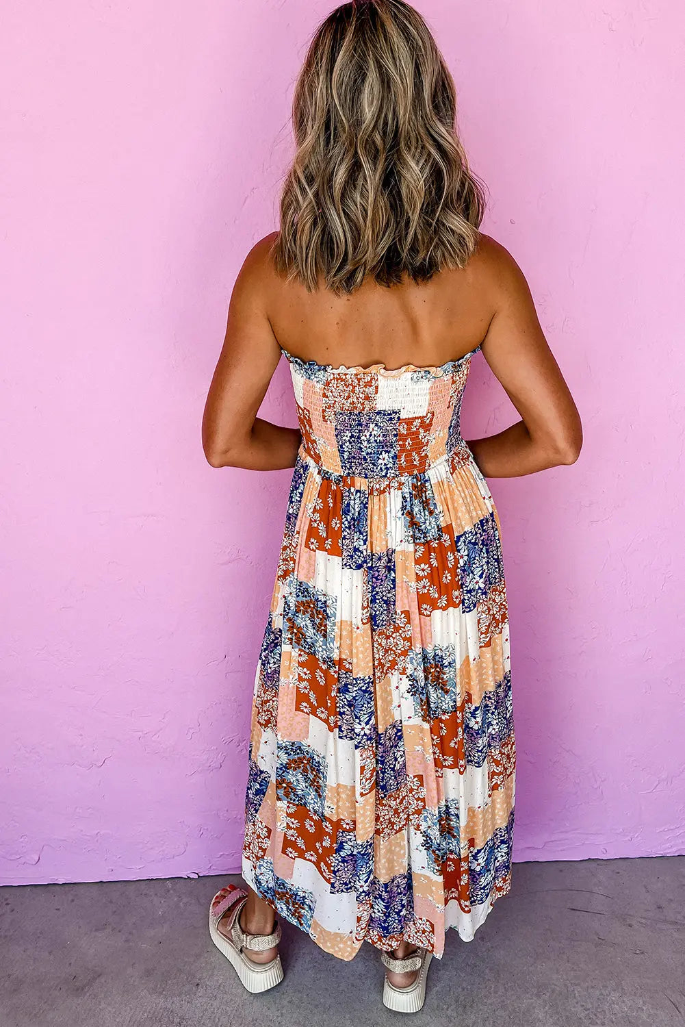 Bandeau Floral Patchwork Maxi Florida Girl Fashion Boutique