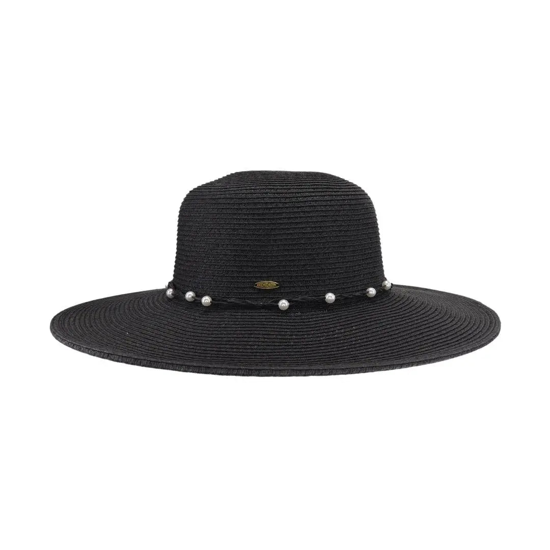 Pearl Banded Wide Brim Sunhat C.C Beanie