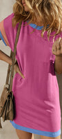 Corded Colorblock T-Shirt Dress Florida Girl Fashion Boutique