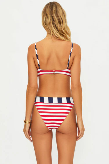 Beach Riot Amarie Bottom Star Spangled Stripes