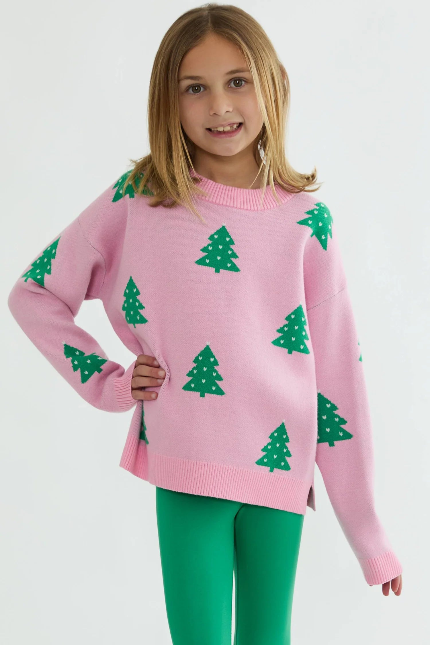 Beach Riot Little Callie Sweater Pink Christmas