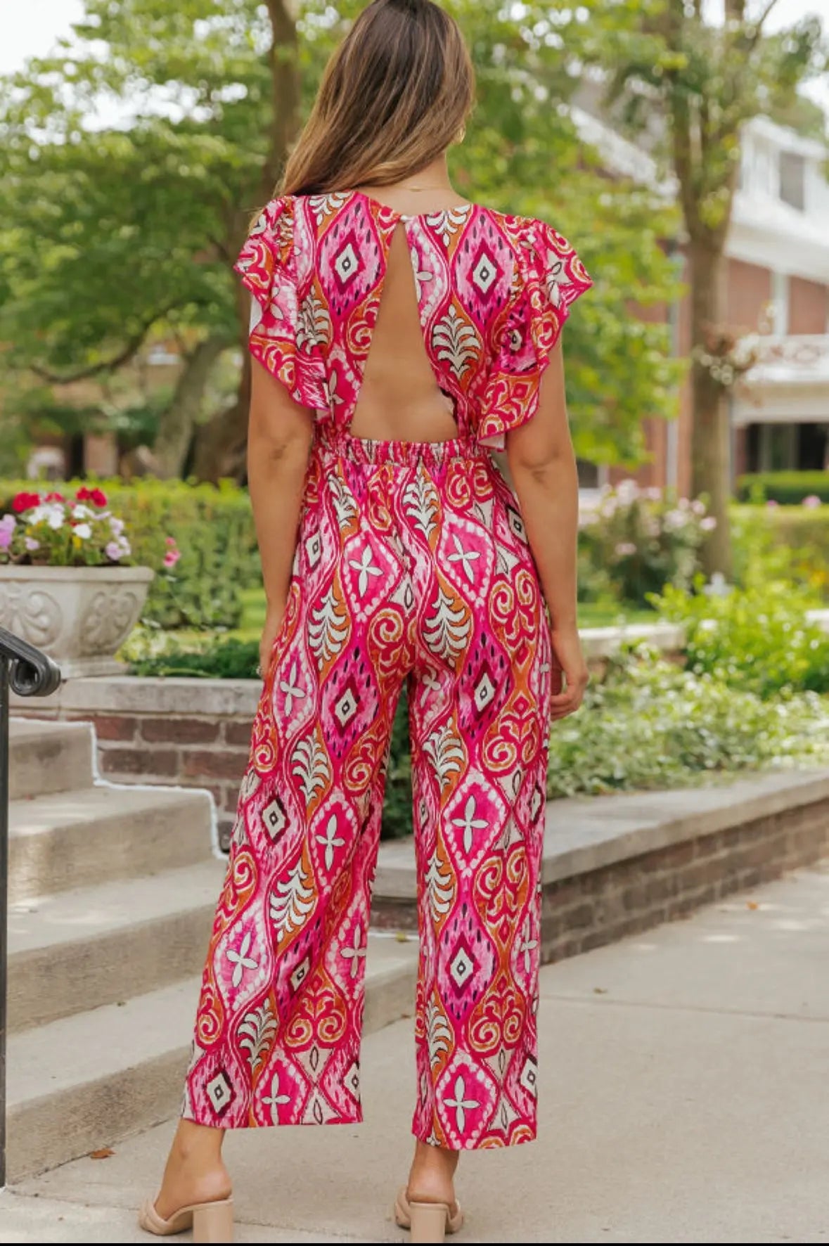 Rose V Neck Jumpsuit Florida Girl Fashion Boutique